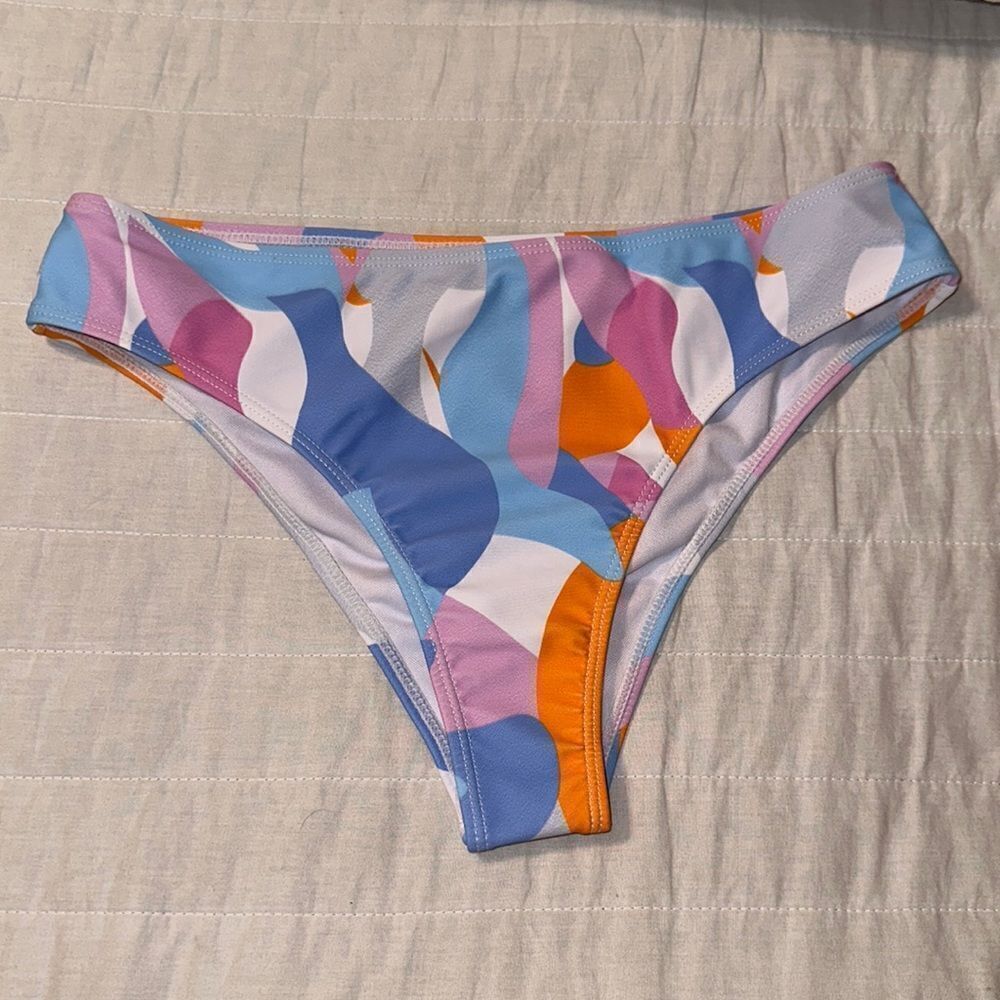 Ali Express L White Blue Multi Bikini Bottom
